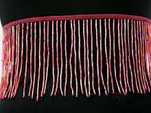 Elastic Top 10cm Long Bead Fringe - Light Siam AB