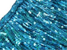 Sequin Fringe 40cm Long-Flat 6mm Sequins - Turquoise Hologram