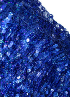 Sequin Fringe 40cm Long-Flat 6mm Sequins - Royal Hologram