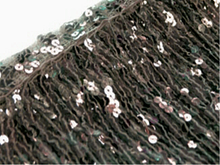 Sequin Fringe 40cm Long-Flat 6mm Sequins - Metallic Black Diamond