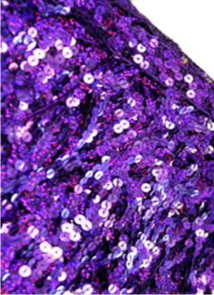 Sequin Fringe 40cm Long-Flat 6mm Sequins - Purple Rain Hologram