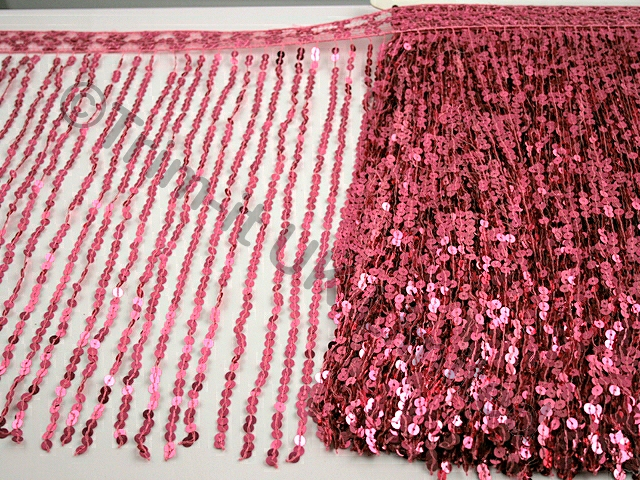 Sequin Fringe 40cm Long-Flat 6mm Sequins - Metallic Candy