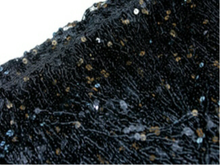 Sequin Fringe 40cm Long-Flat 6mm Sequins - Metallic Black