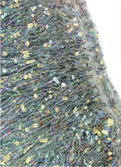 Sequin Fringe 40cm Long-Flat 6mm Sequins - Silver Hologram