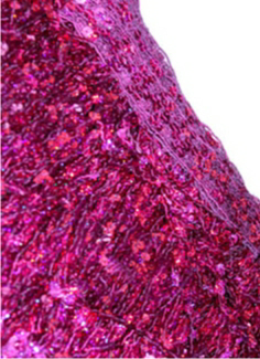 Sequin Fringe 40cm Long-Flat 6mm Sequins - Cerise Hologram