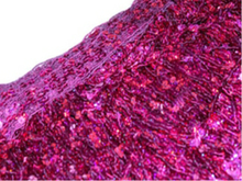 Sequin Fringe 40cm Long-Flat 6mm Sequins - Cerise Hologram