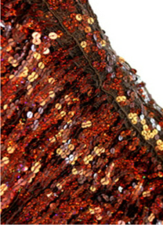 Sequin Fringe 40cm Long-Flat 6mm Sequins - Bronze Hologram