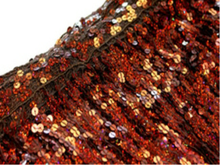 Sequin Fringe 40cm Long-Flat 6mm Sequins - Bronze Hologram