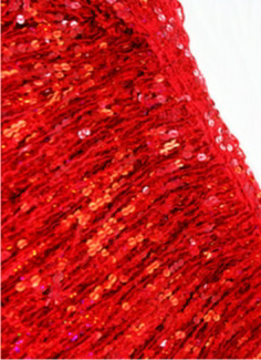 Sequin Fringe 40cm Long-Flat 6mm Sequins - Red Hologram