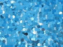 Shimmy Sequin Fabric-Flat 10mm Round Sequins - Metallic Turquoise