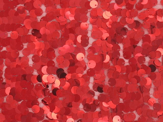 Shimmy Sequin Fabric-Flat 10mm Round Sequins - Metallic Red