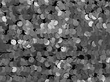 Shimmy Sequin Fabric-Flat 10mm Round Sequins - Jet Hematite