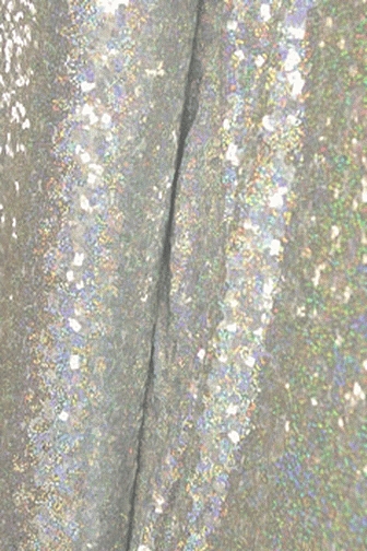 Shuffle: Square Sequin On Poly Lycra 2-Way was 40 - White/Silver Hologram