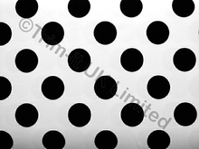 Polka Dot Lycra-28mm Black Spot - White