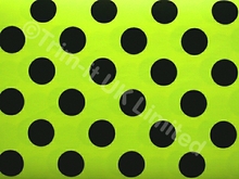 Polka Dot Lycra-28mm Black Spot - Tropic Lime