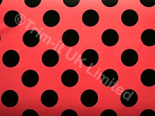 Polka Dot Lycra-28mm Black Spot - Pink Grapefruit