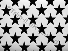 Star Lycra-approx. 40mm Black Star - White