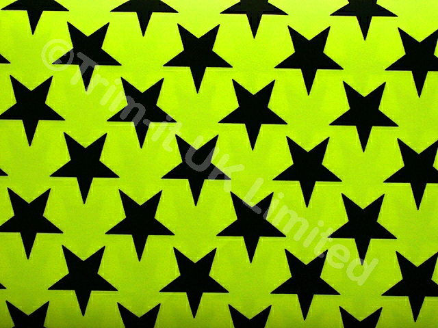 Star Lycra-approx. 40mm Black Star - Tropic Lime