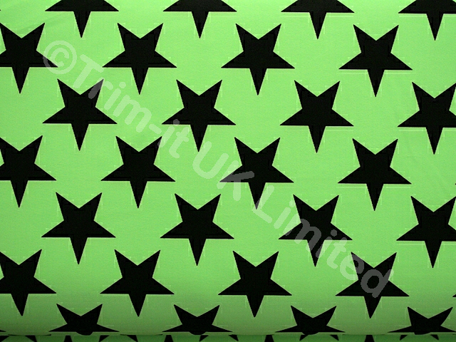 Star Lycra-approx. 40mm Black Star - Flo. Apple