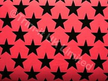 Star Lycra-approx. 40mm Black Star - Pink Grapefruit