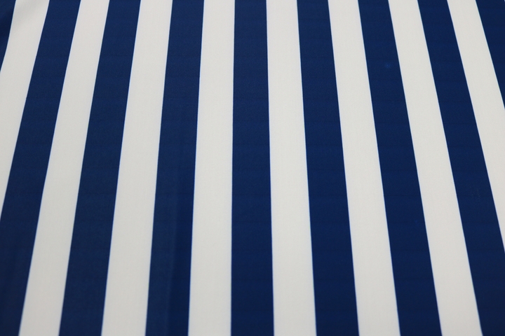 Colour/White 20mm Striped Lycra - Navy