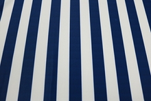 Colour/White 20mm Striped Lycra - Navy