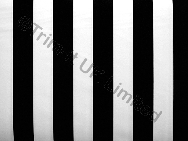 Black Striped Lycra-Approx.22mm wide - White