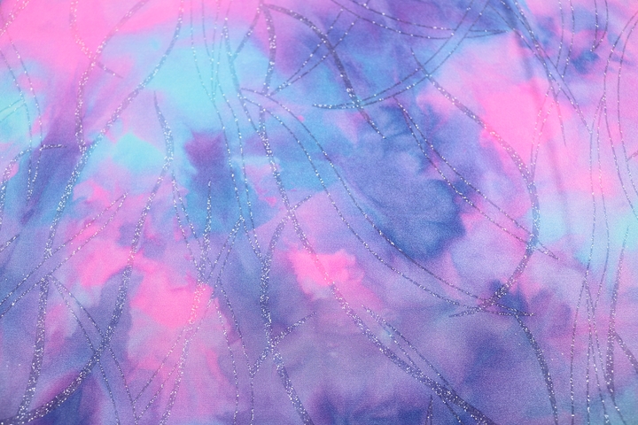 Tie Dye with Iris Glitter Samurai - Blue Lagoon/Neon Cerise/Amethyst