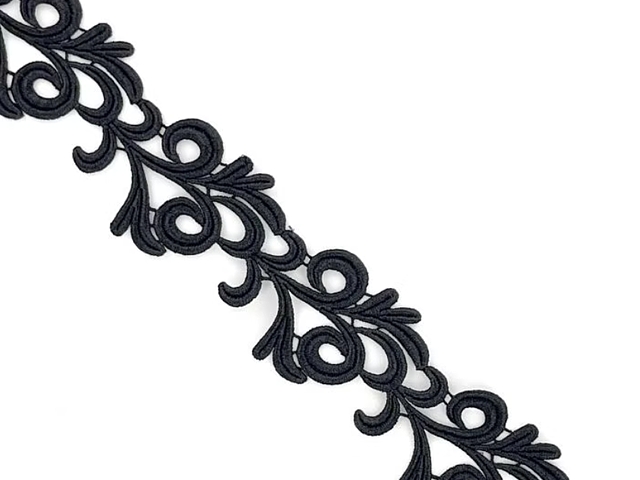 Victoria Guipure lace Ribbon - Black