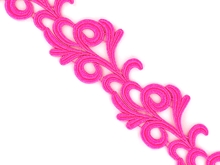 Victoria Guipure lace Ribbon - Neon Cerise