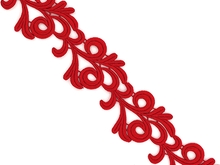 Victoria Guipure lace Ribbon - Flamenco Red