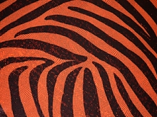 Zebra Lycra with Hologram Diamond Swirl - Flo. Orange/Black