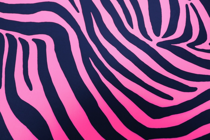 Zebra Lycra - Pink Tropicana/Black