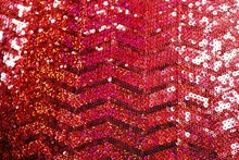 Zig Zag Met.& Hologram 2 way stretch sequin - Black/Red Hologram